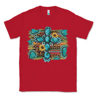 Red western gemstone cross sunflowers serape leopard glitter Classic Tee - Artiststas