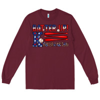 Burgundy patriotic baseball kindergarten theme Long Sleeve Tee - JahusDesignShop