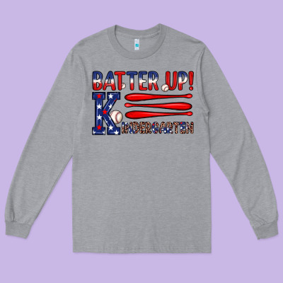 Patriotic Baseball Kindergarten Theme Long Sleeve Tee Designed By Jahusdesignshop