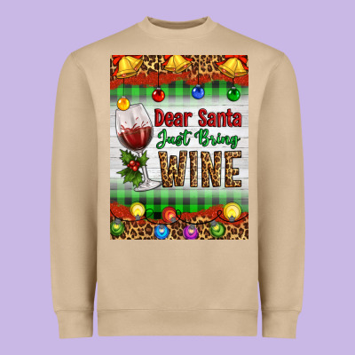 Christmas Dear Santa Just Bring Wine Heavyweight Sweatshirt Designed By Artiststas