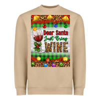 Mushroom Christmas Dear Santa Just Bring Wine Heavyweight Sweatshirt - Artiststas
