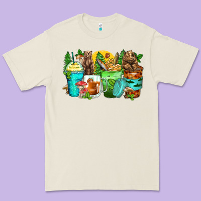 Bear Coffee Cups Premium Tee Designed By Zillion Design Studio