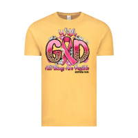 Vintage Mustard breast cancer with god all things are possible Vintage Tee - Artiststas