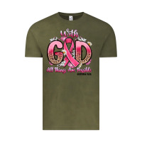 Vintage Olive breast cancer with god all things are possible Vintage Tee - Artiststas