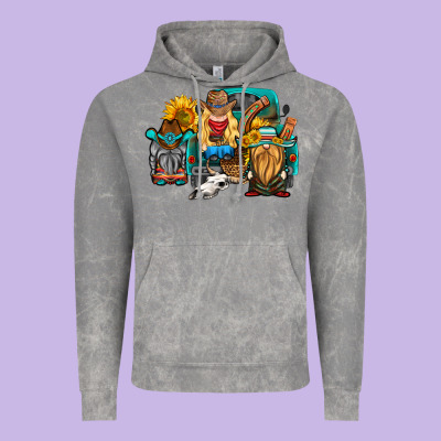 Western Truck With Gnomes Vintage Hoodie Designed By Hra Design Shop