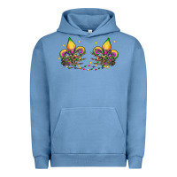 Pigment Pebble Blue skeleton hands mardi gras Urban Hoodie - CowGirlArtShop
