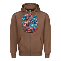 Chestnut usa america cassette tapes Zipper Hoodie - MaliasSmallBusiness