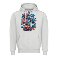 Dove Grey usa america cassette tapes Zipper Hoodie - MaliasSmallBusiness