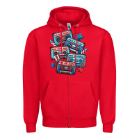 Usa America Cassette Tapes Zipper Hoodie | Teevron