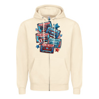 Sandshell usa america cassette tapes Zipper Hoodie - MaliasSmallBusiness