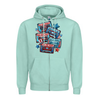 Seafoam usa america cassette tapes Zipper Hoodie - MaliasSmallBusiness