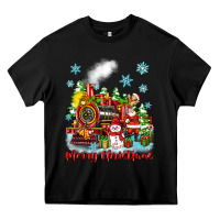 Black merry christmas polar express Heavy Core Tee - Zillion Design Studio