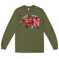 Army Green valentines day lvn Long Sleeve Tee - NancyCooperArtShop