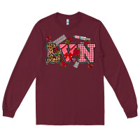Burgundy valentines day lvn Long Sleeve Tee - NancyCooperArtShop