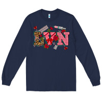 Navy valentines day lvn Long Sleeve Tee - NancyCooperArtShop