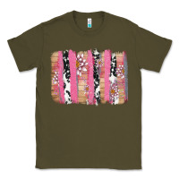 Army Green v.d cow and lotus brushstrock Classic Tee - AdoDesignShop