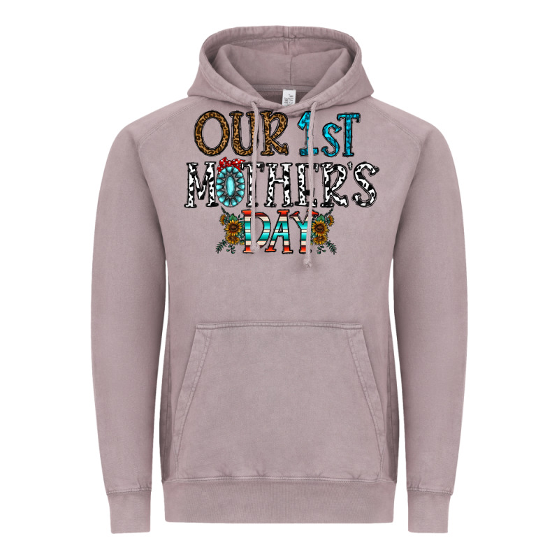 Our 1 St Mother's Day Vintage Hoodie by CowhideDigitalArt | Teevron