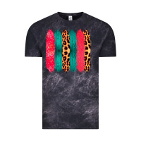 Cloud Black Colored Leopard and Wood Patterned Western Brush Strokes Vintage Tee - Bettercallsaul