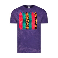 Cloud Purple Colored Leopard and Wood Patterned Western Brush Strokes Vintage Tee - Bettercallsaul