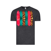 Vintage Black Colored Leopard and Wood Patterned Western Brush Strokes Vintage Tee - Bettercallsaul