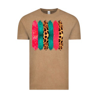 Vintage Coffee Colored Leopard and Wood Patterned Western Brush Strokes Vintage Tee - Bettercallsaul
