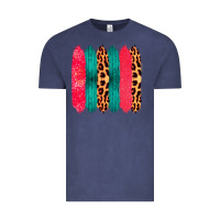 Vintage Denim Colored Leopard and Wood Patterned Western Brush Strokes Vintage Tee - Bettercallsaul