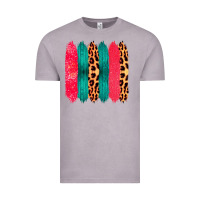 Colored Leopard And Wood Patterned Western Brush Strokes Vintage Tee | Teevron