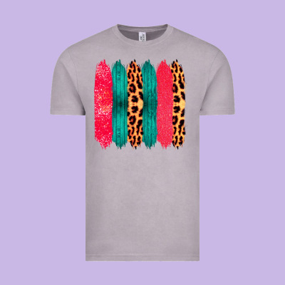 Colored Leopard And Wood Patterned Western Brush Strokes Vintage Tee Designed By Bettercallsaul