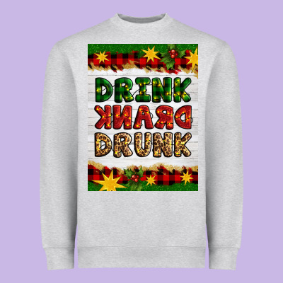 Christmas Drink Drank Drunk Heavyweight Sweatshirt Designed By Artiststas