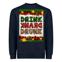 Navy Christmas Drink Drank Drunk Heavyweight Sweatshirt - Artiststas
