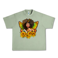 Oil Green butterfly afro woman juneteenth Urban Heavy Tee - AdoDesignShop