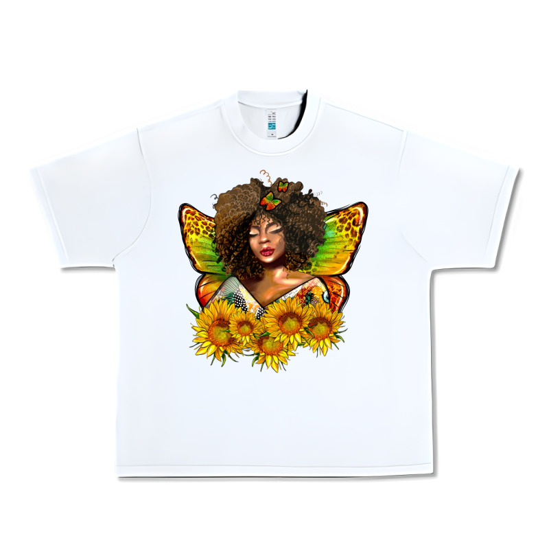Butterfly Afro Woman Juneteenth Urban Heavy Tee by AdoDesignShop | Teevron