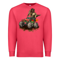 Cardinal monster truck and t rex dinosaur Premium Sweatshirt - LillyAllenDesigns