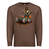 Chestnut monster truck and t rex dinosaur Premium Sweatshirt - LillyAllenDesigns