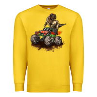 Lemon monster truck and t rex dinosaur Premium Sweatshirt - LillyAllenDesigns