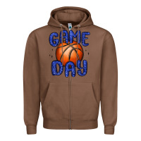 Chestnut game day basketball Zipper Hoodie - MaliasSmallBusiness
