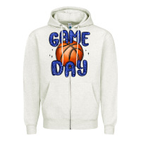 Oatmeal Heather game day basketball Zipper Hoodie - MaliasSmallBusiness