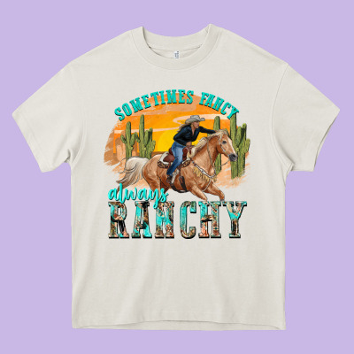 Sometimes Fancy Always Ranchy Heavy Core Tee Designed By Texasbilliewilder