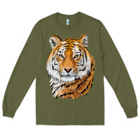 Army Green Tiger Head Long Sleeve Tee - LillyAllenDesigns