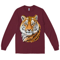 Burgundy Tiger Head Long Sleeve Tee - LillyAllenDesigns
