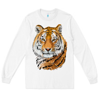 White Tiger Head Long Sleeve Tee - LillyAllenDesigns