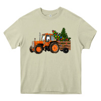 Mossy Christmas Orange Farm Tractor Heavy Core Tee - RanaPortraitStore