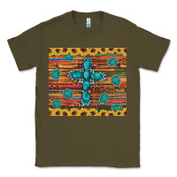 Army Green western gemstone cross sunflowers leopard serape glitter wooden tumble Classic Tee - Artiststas