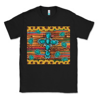 Black western gemstone cross sunflowers leopard serape glitter wooden tumble Classic Tee - Artiststas