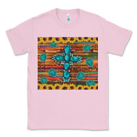 Bubblegum Pink western gemstone cross sunflowers leopard serape glitter wooden tumble Classic Tee - Artiststas
