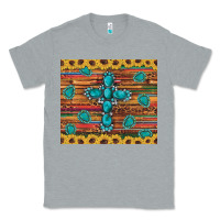Heather Grey western gemstone cross sunflowers leopard serape glitter wooden tumble Classic Tee - Artiststas