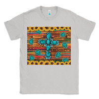 Moon Dust western gemstone cross sunflowers leopard serape glitter wooden tumble Classic Tee - Artiststas