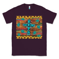 Plum western gemstone cross sunflowers leopard serape glitter wooden tumble Classic Tee - Artiststas