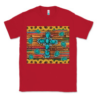 Red western gemstone cross sunflowers leopard serape glitter wooden tumble Classic Tee - Artiststas