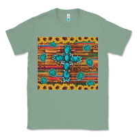 Sage western gemstone cross sunflowers leopard serape glitter wooden tumble Classic Tee - Artiststas
